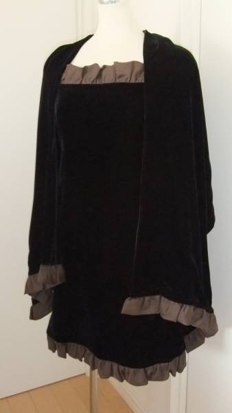 ☆MUSEE D'UJI ミュゼドウジ 黒 茶フリル ストール ドレス(38)☆