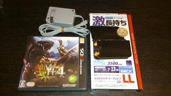 モンスターハンター4 おまけ付き 3ds LLバッテリー 充電器(純正)_1