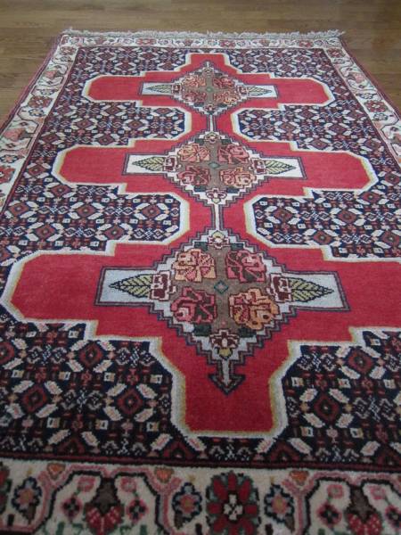 【107ｘ75】イラン・サナンダジ産ペルシャ絨毯■7695-130_2