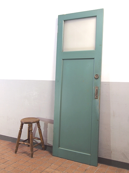 昭和レトロ「古い木枠 トイレのドア 扉 逆文字表示錠」病院/学校(建具