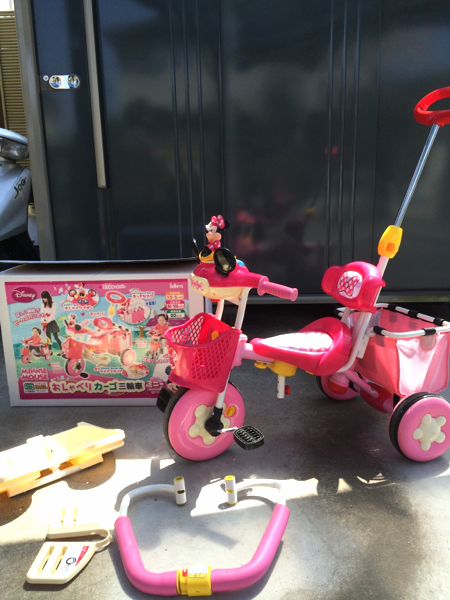 ミニー三輪車おしゃべり USED ディズニーミニー おしゃべりカーゴ 
