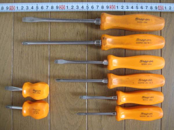 snap-on ドライバーセット　旧グリップ　オレンジ スナップオン旧グリップドライバー8本セットオレンジ