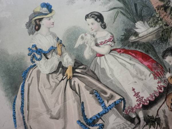 販売店舗 リトグラフのモード画 フランスアンティーク19世紀 印刷物 Devzone Positivecoach Org