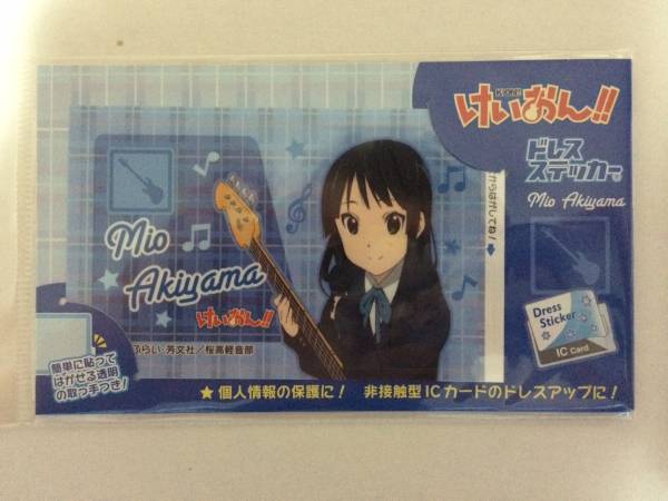 けいおん　秋山澪　カード ☆けいおん☆ICカードステッカー 秋山澪 ドレスステッカー(コミック