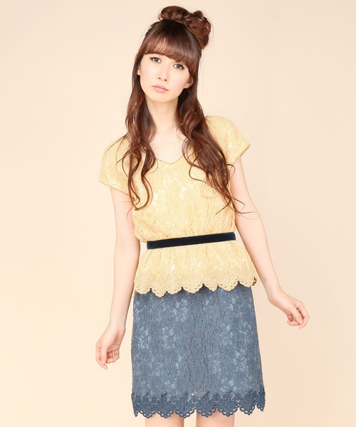 ランゲージ レース ワンピース 黄色 ネイビー ３８ Mサイズ 売買されたオークション情報 Yahooの商品情報をアーカイブ公開 オークファン Aucfan Com