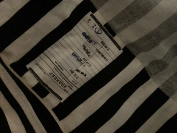 シャリーフ14ss ストライプシャツ ショップコート サイズ1 最小 