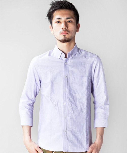 激レア! ナノユニバース 完売ボタンダウン7分袖シャツ M ラス1!