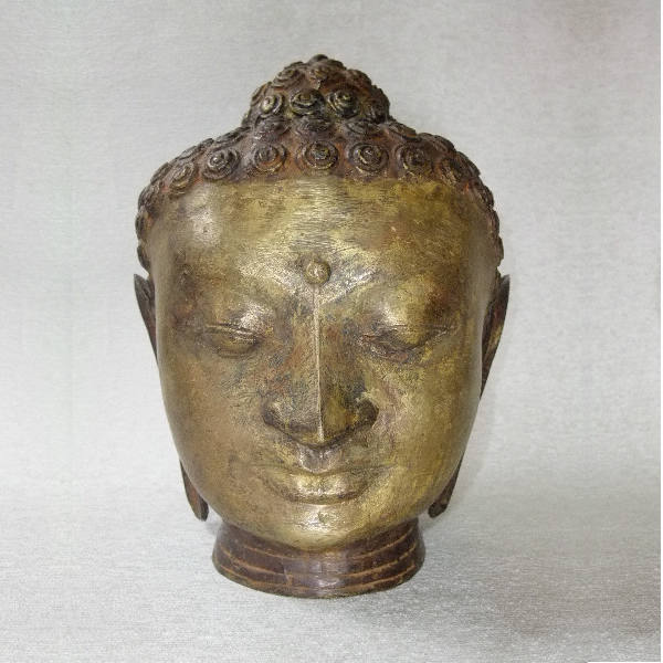 ★超レアー物 東南アジア 銅製 仏像 釈迦牟尼仏頭 オブジェ★