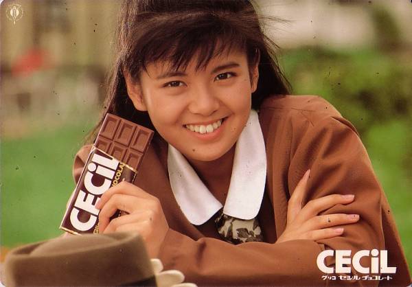 南野陽子 グリコセシルチョコレート下敷き （紙製）(タレントグッズ