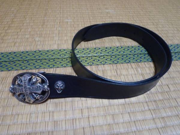 BWL ビルウォールレザー デーモンスカル バックルベルト 黒 シルバー  