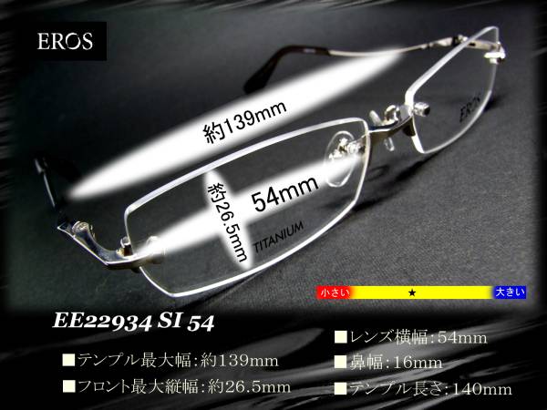 激安/1本入荷】EROS EE22934 SI 54 シルバー(ふち無し、ツーポイント 
