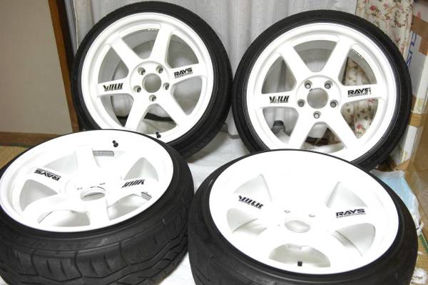 VOLK RACING TE37SL 白! 9J＋22 ＆ 9.5J＋12 4本セット!(ラジアル