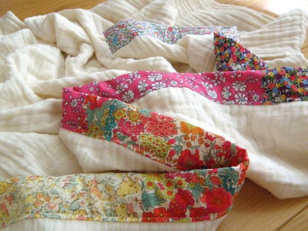 ☆ふわぽこ4重ガーゼ ブランケットおくるみ リバティ③ handmade