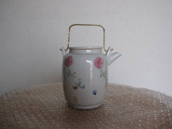◇新品◇送料無料◇ 伊藤聡信 色絵 急須 土瓶 ピンク 真鍮 作家(色絵 