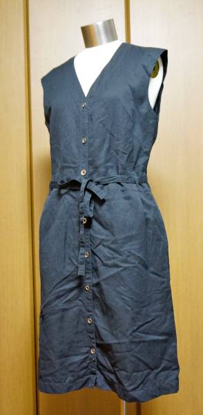 美品★MHL. マーガレットハウエルリネン混ワンピース1 黒