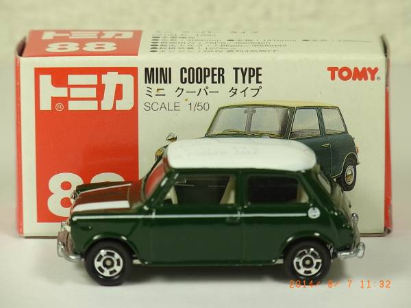 ◇トミカ赤箱88-2ローバー ミニクーパータイプ◇ボンネット帯(乗用車