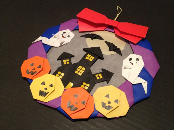 折り紙リース ハロウィン お城に大集合 壁面飾り 幼稚園 10月 折り紙 千代紙 売買されたオークション情報 Yahooの商品情報をアーカイブ公開 オークファン Aucfan Com
