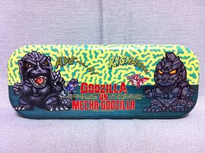 「ゴジラＶＳメカゴジラ」缶ペンケース（新品・１９９３年） ゴジラVSメカゴジラ」缶ペンケース（新品・1993年）
