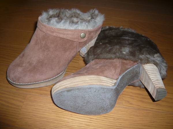 新品2wayサボサンダル&ブーツボアファーレッグウォーマー24.5茶