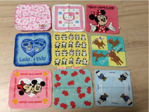 処分…ハンドタオル ミニタオル ハンカチ 9枚 身だしなみ キティ_1