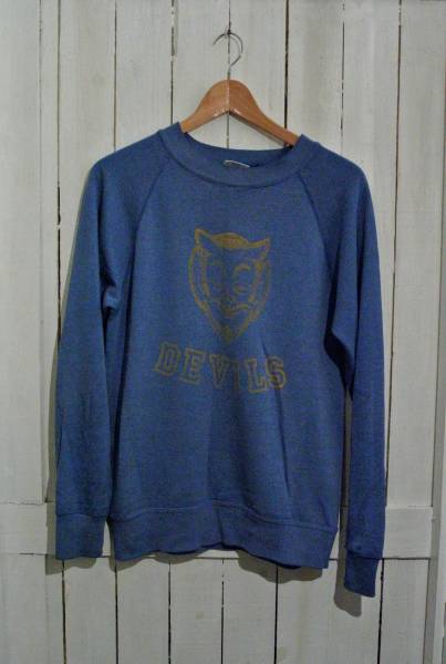 ビンテージ USA製 スウェット トレーナー デビル DEVILS 青