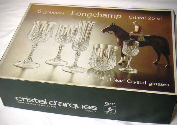 仏製クリスタルグラスarques 新品６個　旧家からの放出品　処分i