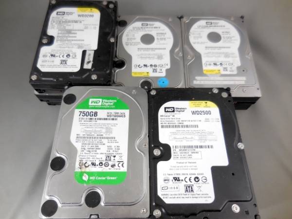 Western Digital 3.5インチ HDD 1TB 750GB 640GB等 13台
