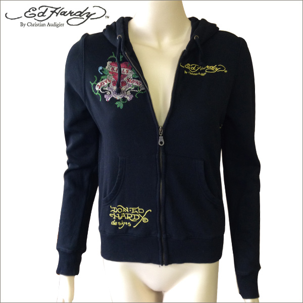 Ed Hardy エドハーディー ラインストーン リアル ラブキル ロゴ刺繍