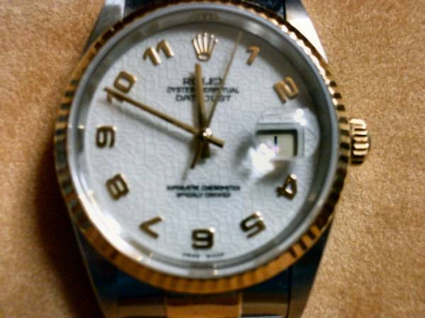 ロレックスデイトジャスト16233白コンピューターコンビ本物美品