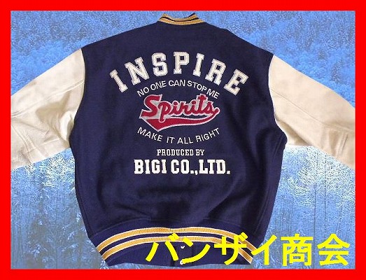 豪華◇BIGIメンズビギINSPIRE 中綿 袖革レザースタジャン L(Lサイズ 
