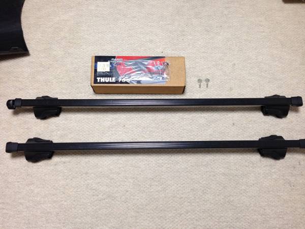 美品 THULE フット755+761 バー120cm ロック ハリアー スーリー