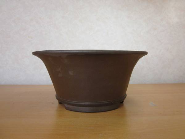 名品　中野行山　泥下帯入外縁丸深鉢　幅27.5センチ　手造り品