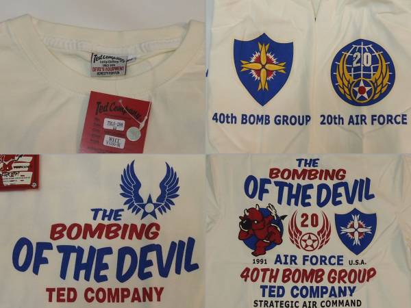 2千円! 新品5.724 テッドマン☆AF BOMB OF DEVIL-長袖T-シャツ[WHT/XL]エフ商会