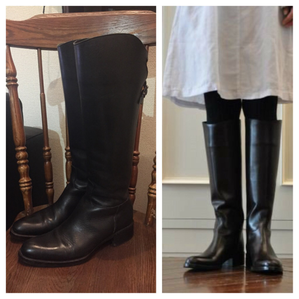 サルトル SARTORE バックジップブーツ 乗馬 黒 38 ブラック