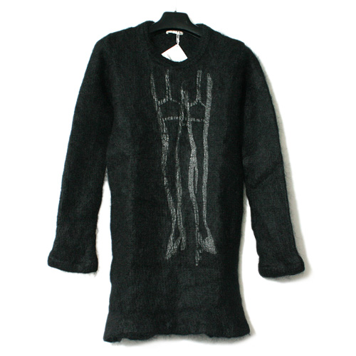 COMME des GARCONS コムデギャルソン レッグプリント加工モヘヤニットワンピース カットソー