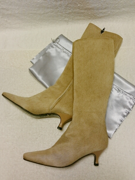 格安☆ジュゼッペザノッティ☆ベージュ☆ハラコロングブーツ38，5