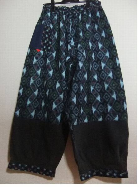 §古布・着物・リメイク§黒木綿・絣・おしゃれパンツ