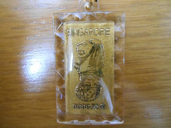 マーライオンの純金チャーム 18k イエローゴールド シンガポール土産☆純金マーライオン・キーホルダー☆(ハンドメイド