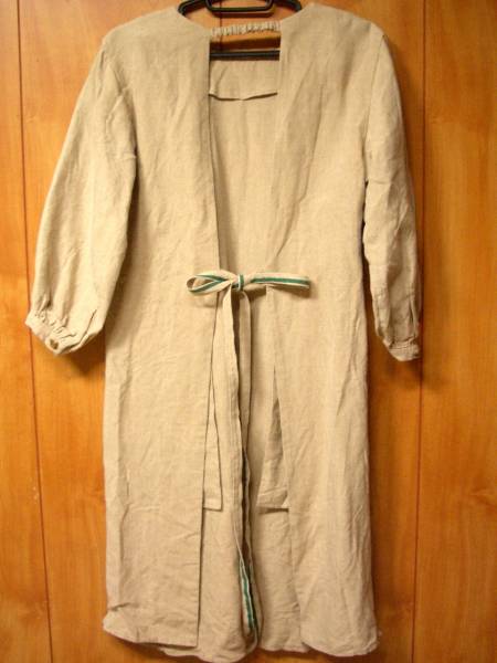 美品 saintvetement サンヴェットモン/リネン割烹着ワンピース(Mサイズ 