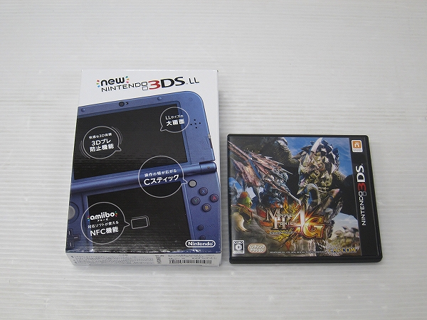 ★中古☆NINTENDO New3DSLL メタリックブルー＋モンハン