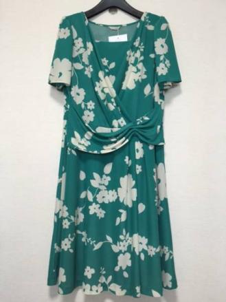 Rose Tiara☆ローズティアラ 花柄カシュクールワンピース 42 GR Rose