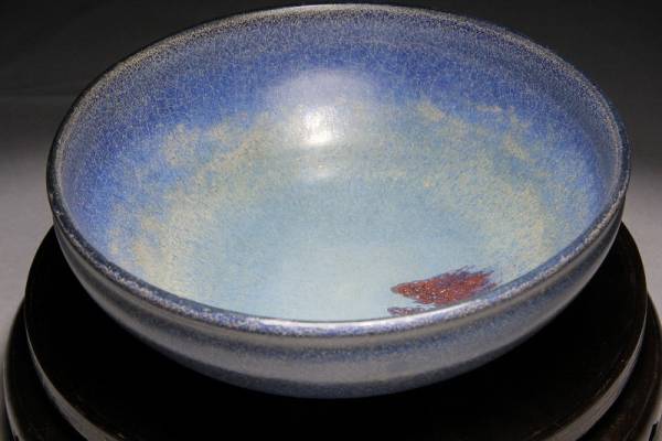 【彩文堂】中国名窯 北宋 鈞窯藍釉紫斑 碗 幅20cm GY24Y41A