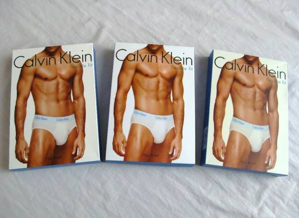 19【カルバンクライン/ＣＫ】ハイレグビキニM ホワイト 3枚 ロゴ