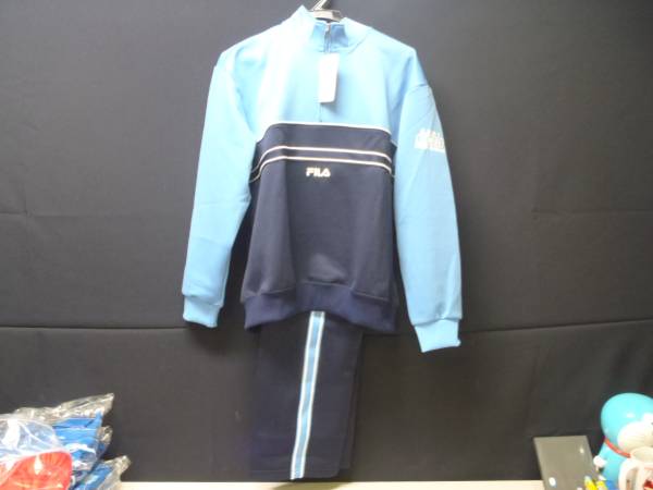 未使用○FILA フィラ 高校 ジャージ 上下 紺 水色 サイズ 4L(ジャージ