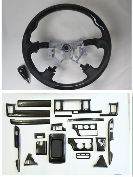 ハイエース200系1型2型標準用ゴールドブラック内装インパネ3点＃