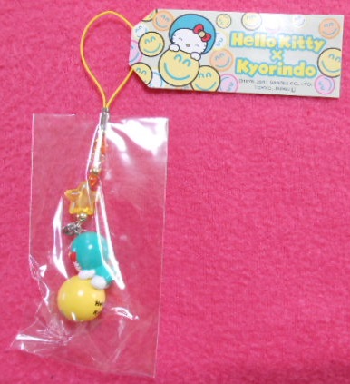 激レア★2011★杏林堂コラボ　ニコちゃんキティ★ビーズ根付け