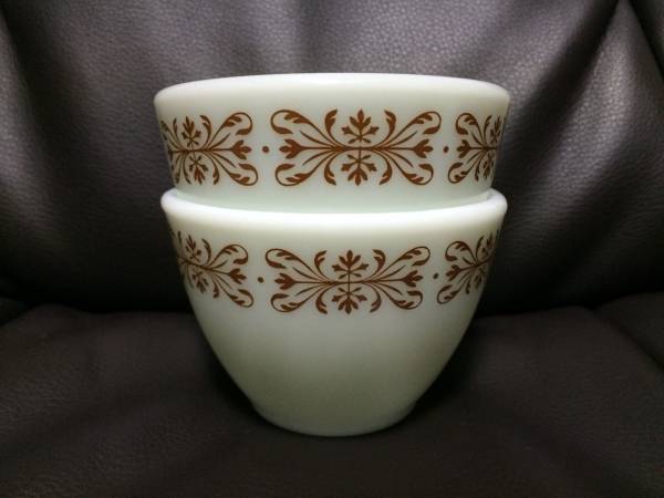 パイレックス（カッパーフィリグリー）カスタードカップ2個