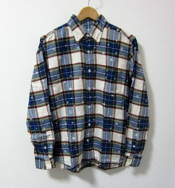 藤原ヒロシ着uniform　experiment スターチェックネルシャツ　2