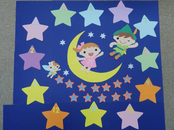 ピーターパンのお誕生日表 保育園 児童館などの壁面飾り ペーパークラフト 売買されたオークション情報 Yahooの商品情報をアーカイブ公開 オークファン Aucfan Com