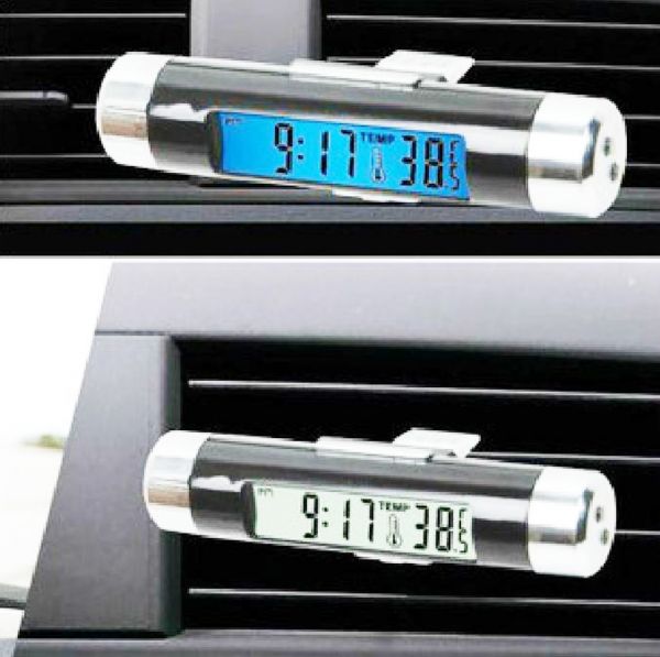 デジタル 時計 温度計 カレンダー/エアコン/クリップ/ライト/車0_1